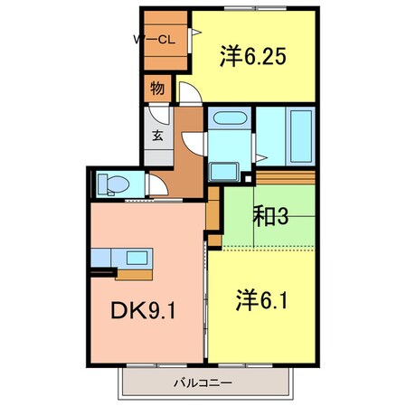 サンヒルズ　B棟の物件間取画像